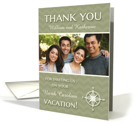 Thank You for Vacation Invitation custom photo, name & location card