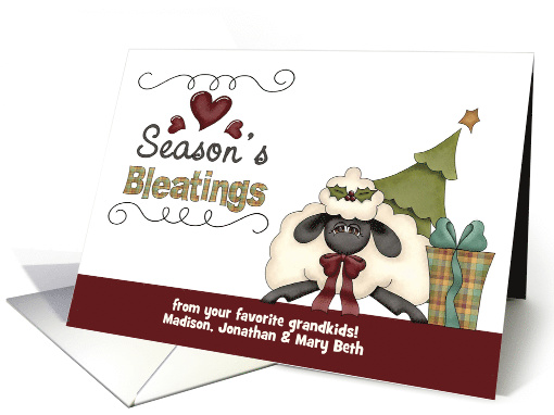 Custom Name/Relationship - Seasons Bleatings Sheep, Tree, Gift card