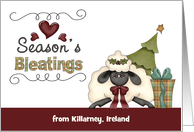 Seasons Bleatings from Your City Ireland - Sheep, Tree, Gift card