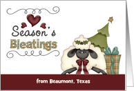 Seasons Bleatings from Your City Texas - Sheep, Tree, Gift card