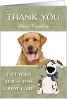 Pet Sitting Dog Thank you custom photo & name card