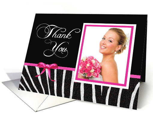 Zebra Print Thank you custom photo card (1146582)