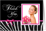 Zebra Print Thank you custom photo card