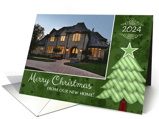 Merry Christmas from New Home Tree Custom Photo and Date card