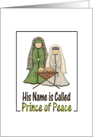 Christmas Prince of Peace Baby Jesus in manger w/ Mary & Joseph card