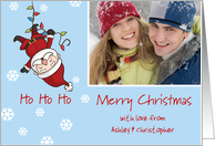 Christmas custom photo / name Santa - Ho Ho Ho card