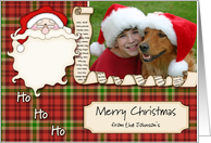 Christmas custom photo / name Ho Ho Ho Santa card