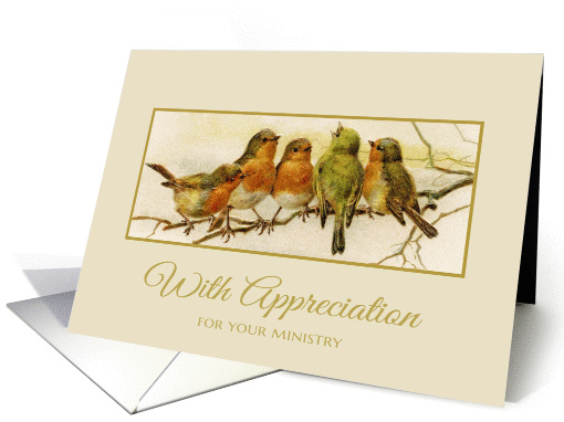 With Appreciation for your Ministry Vintage Birds card (1170674)
