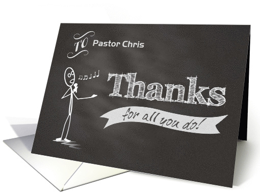 Music Minister Chalkboard Thanks for all you do custom name card