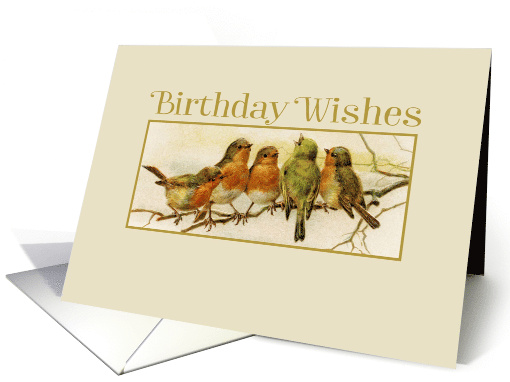 Birthday Wishes - Vintage birds card (1176626)