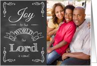 Chalkboard Christmas - Joy to the World custom photo card