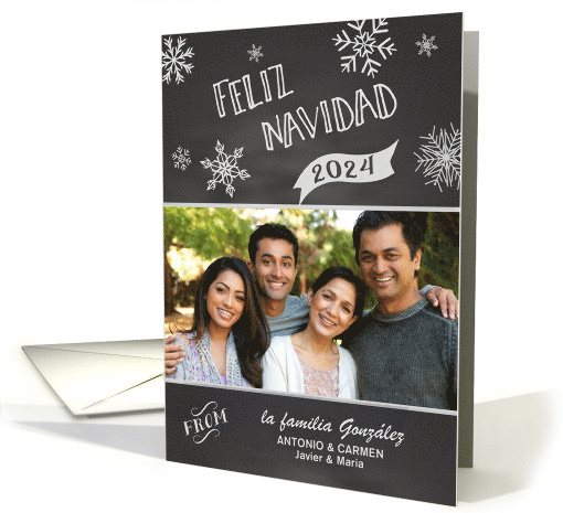 Chalkboard Feliz Navidad Custom Photo and Name card (1186718)