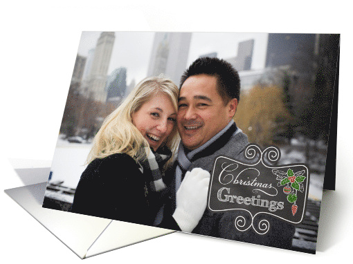 Chalkboard - Christmas Greetings custom photo card (1187288)