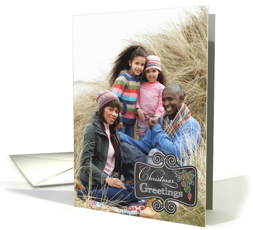 Chalkboard - Christmas Greetings custom photo card (1187296)