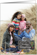 Chalkboard - Christmas Greetings custom photo card