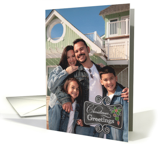 Chalkboard - New Home Christmas Greetings custom photo card (1187314)