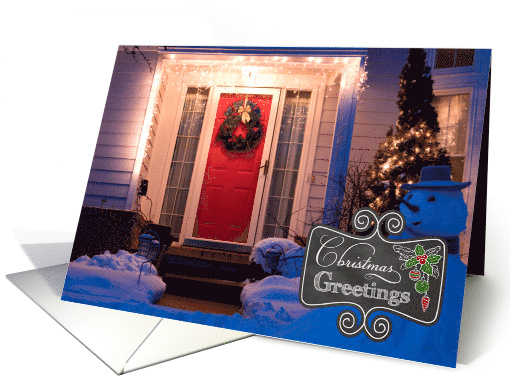 Chalkboard - New Home Christmas Greetings custom photo card (1187322)