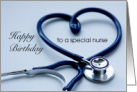 Happy Birthday Nurse w/ heart shaped stethoscope card