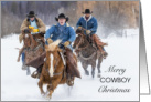 Merry Cowboy Christmas, Cowboys Riding through the Snow card