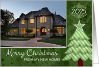 Merry Christmas from My New Home Tree Custom Photo and Date card