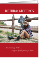 American Cowgirl Birthday Greetings card