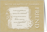 With Heartfelt Thanks to Friend neutral colors card