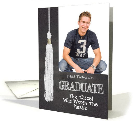 Chalkboard Graduation Party Invite -Tassle Worth Hassle... (1254398)