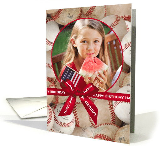 Sports Theme Birthday - Baseball custom photo card (1261394)