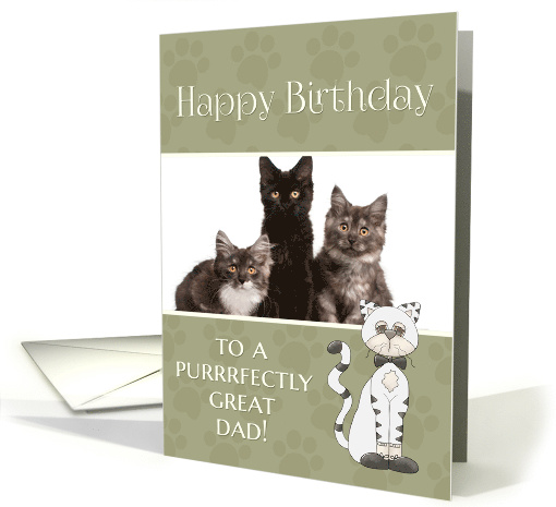 From Cat to Dad on Birthday custom photo card (1287556)
