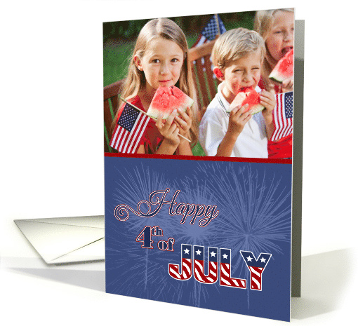 Happy 4th of July Fireworks custom photo card (1290222)