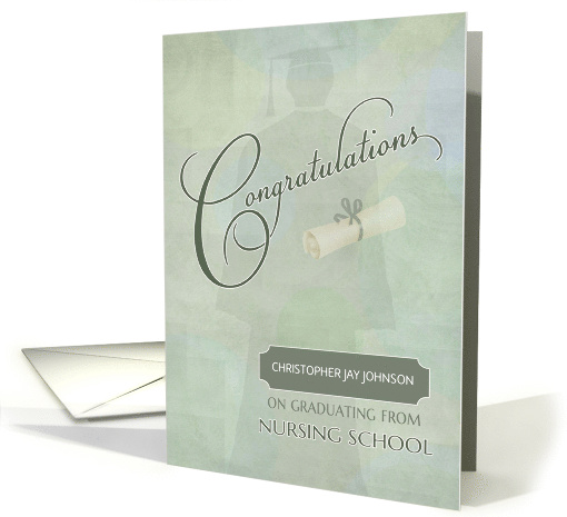 Congratulations Nursing School Graduate Custom Name card (1293920)