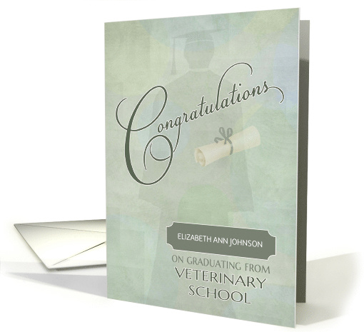 Congratulations Veterinary School Graduate Custom Name card (1293998)