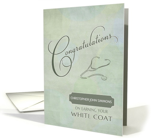 Congratulations White Coat Custom Name card (1294020)