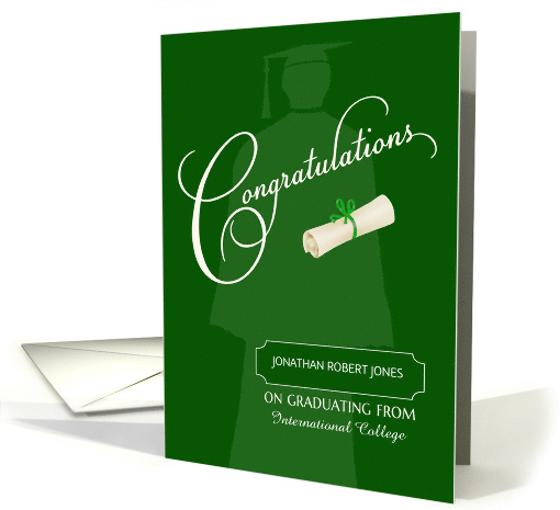 College Graduation Congratulations Custom Name & School card (1306156)