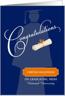 College Graduation Congratulations Custom Name & School card