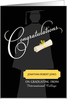 College Graduation Congratulations Custom Name & School card