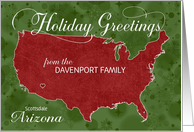 Holiday Greetings from Arizona Custom Name & City card