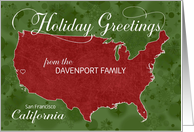 Holiday Greetings from California Custom Name & City card