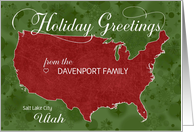 Holiday Greetings from Utah Custom Name & City card