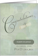 Congratulations PsyD Degree Custom Name card