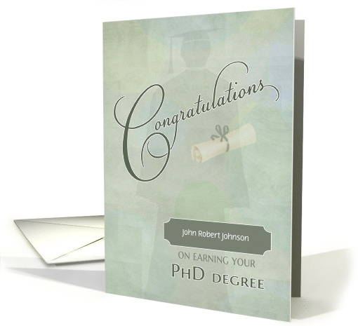 Congratulations PhD Degree Custom Name card (1314282)