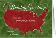 Holiday Greetings from Ohio Custom Name & City card