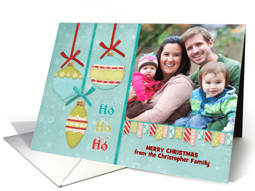 Ho Ho Ho Christmas Ornament - Custom Photo & Name card (1327594)