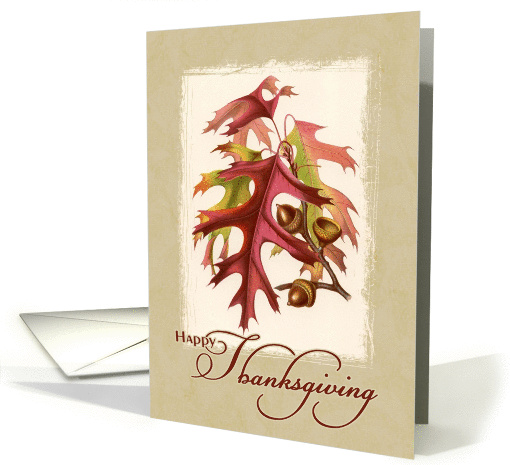 Business Thanksgiving - Vintage Fall Leaves & Acorns card (1328294)