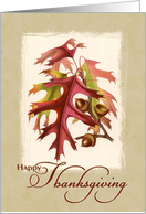 Business Thanksgiving - Vintage Fall Leaves & Acorns card
