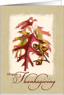 Happy Thanksgiving - Vintage Fall Leaves & Acorns card