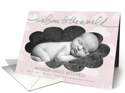 Baby Announcement - Welcome to the World custom photo /... (1330888)