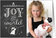 Christmas Joy to the World Chalkboard custom photo card