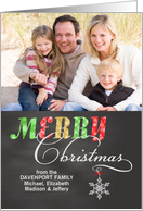 Merry Christmas Snowflake Ornament custom photo card