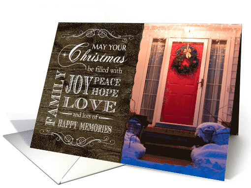 Rustic Wood Christmas from our new home custom photo card (1344426)
